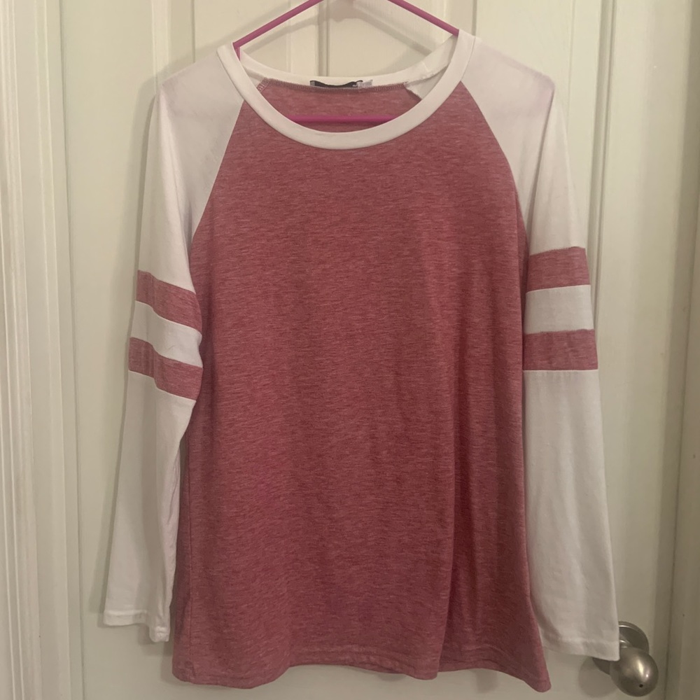 Pink and white tee